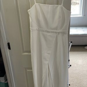 White wide leg White House Black Market jumpsuit